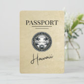 Champagne Hawaii Passport Save the Date (Stehend Vorderseite)