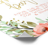 Champagne Heart Gold Brautparty Mimosa Bar Sign Poster (Ecke)