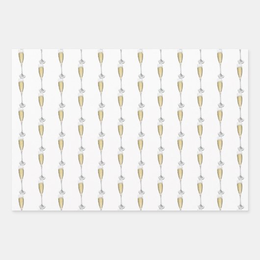Champagne Hearts Geschenkpapier Set (Vorderseite)