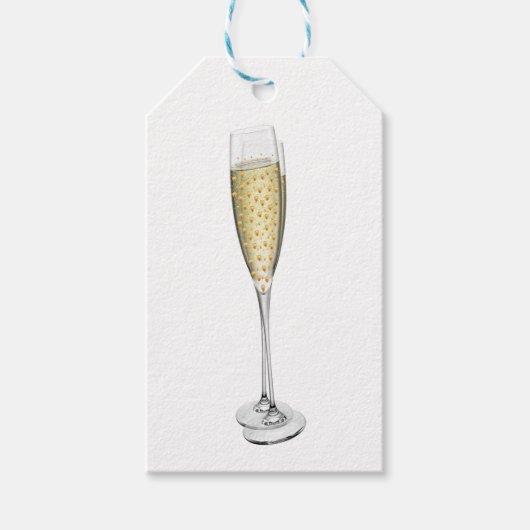 Champagne Hearts Gift Tags Geschenkanhänger (Vorderseite)