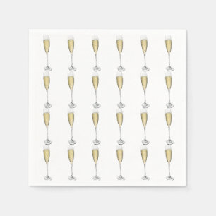 Champagne Hearts Napkins Serviette