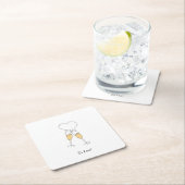 Champagne Hearts Rechteckiger Pappuntersetzer (Vor Ort)