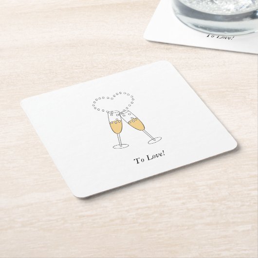 Champagne Hearts Rechteckiger Pappuntersetzer (angewinkelt)