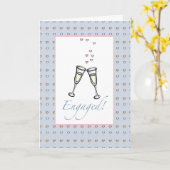 Champagne Hearts Verlobung Glückwünsche Karte (Gelbe Blume)