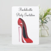 Champagne Heel Stiletto Bachelorette Einladung (Stehend Vorderseite)
