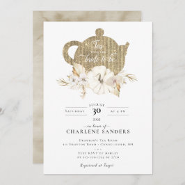 Champagne Herbst Bridal Tee Einladung