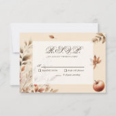Champagne Herbst Ernte Hochzeit RSVP Botanisch Karte (Vorderseite)