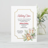 Champagne Holiday Party Einladung (Stehend Vorderseite)