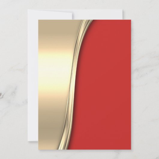 Champagne Holly Berry, Red, Gold Corporate Party Einladung (Rückseite)