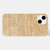 Champagne Imitate Crocodile Leather iPhone 14 Fall Case-Mate iPhone Hülle (Rückseite (Horizontal))