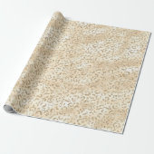 Champagne Imitate Glitzer Leopard Print Geschenkpapier (Ungerollt)