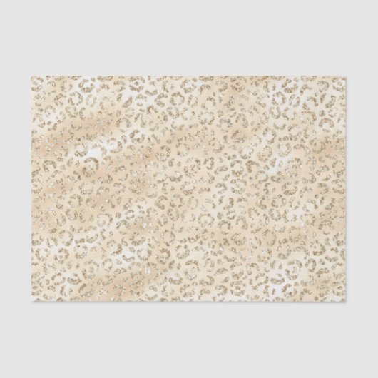 Champagne Imitate Glitzer Leopard Print Seidenpapier (Vorderseite)