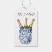 Champagne in Chinoiserie Ice Ecket Geschenkmarke Geschenkanhänger (Vorderseite)