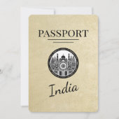 Champagne India Passport Save the Date (Vorderseite)