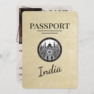 Champagne India Passport Save the Date