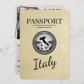 Champagne Italy Passport Save The Date (Vorne/Hinten)