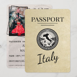 Champagne Italy Passport Save The Date