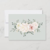 Champagne Ivory Blush Pink Blumengrün Hochzeit Dankeskarte (Rückseite)