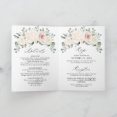 Champagne Ivory Blush Pink Blumengrün Hochzeit Einladung (Innenseite)