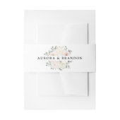 Champagne Ivory Blush Pink Blumengrün Hochzeit Einladungsbanderole (Vorderseite Beispiel)