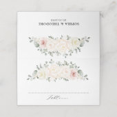 Champagne Ivory Blush Pink Blumengrün Hochzeit Platzkarte (Außenseite Aufgefaltet)