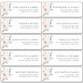 Champagne Ivory Blush Pink Flor Gastadresse Aufkleber (Vorderseite)