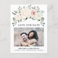 Champagne Ivory Blush Pink Save the Date
