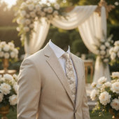 Champagne Ivory Floral Wedding Krawatte