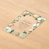 Champagne & Ivory Modern Botanical Wedding Acryleinladungen (Ablage )