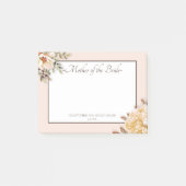 Champagne Ivory Pink Blumenmutter Post-it Klebezettel (Vorderseite)