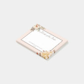 Champagne Ivory Pink Blumenmutter Post-it Klebezettel (angewinkelt)