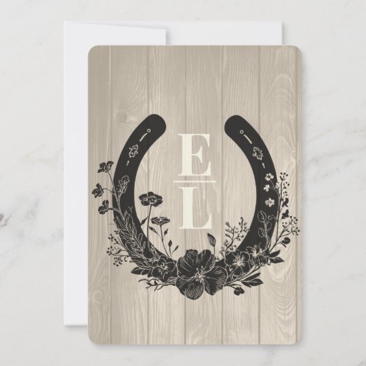 Champagne Ivory Rustikale Silhouette Hochzeit Einladung (Rückseite)