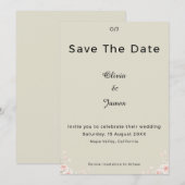Champagne Ivory Whispered Petals Minimalist Script Save The Date (Vorne/Hinten)