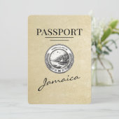 Champagne Jamaica Passport Save the Date (Stehend Vorderseite)