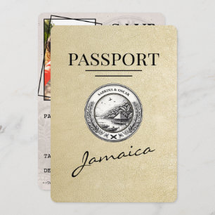 Champagne Jamaica Passport Save the Date