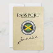 Champagne Jamaica Passport Wedding Einladung (Rückseite)