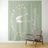 Champagne Junggeselinnen-Abschied Backdrop Boho Fl Wandteppich (Beispiel)