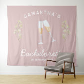 Champagne Junggeselinnen-Abschied Backdrop Boho Fl Wandteppich (Beispiel (Horizontal))