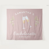 Champagne Junggeselinnen-Abschied Backdrop Boho Fl Wandteppich (Vorderseite (Horizontal))