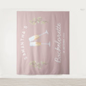 Champagne Junggeselinnen-Abschied Backdrop Boho Fl Wandteppich (Vorderseite)