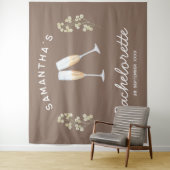 Champagne Junggeselinnen-Abschied Backdrop Boho Fl Wandteppich (Beispiel)