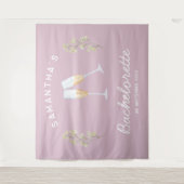 Champagne Junggeselinnen-Abschied Backdrop Boho Fl Wandteppich (Vorderseite)