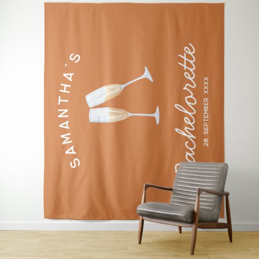 Champagne Junggeselinnen-Abschied Hintergrund Boho Wandteppich (Beispiel)