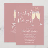 Champagne-Junggesellinnenabschied QR Code Staubig Einladung (Vorne/Hinten)