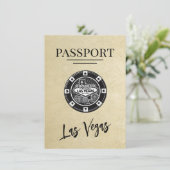 Champagne Las Vegas Passport Save the Date (Stehend Vorderseite)