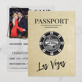 Champagne Las Vegas Passport Save the Date