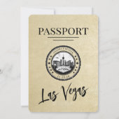 Champagne Las Vegas Passport Wedding Einladung (Rückseite)