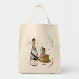 Champagne Leinwand Tote Bag Tragetasche