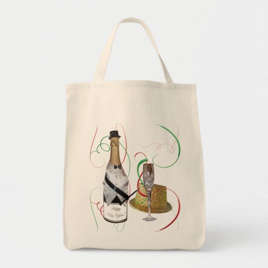Champagne Leinwand Tote Bag Tragetasche (Vorne)