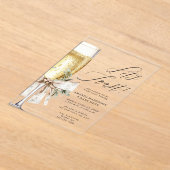 Champagne Let's Toast Winter Bridal Shower Acryleinladungen (Ablage )
